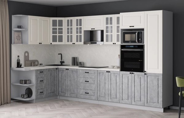 Кухонный гарнитур Интерлиния Мила Деко 1.68x3.4 LV