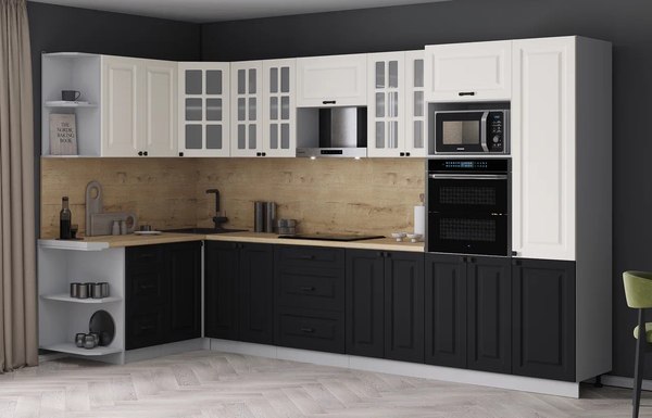 Кухонный гарнитур Интерлиния Мила Деко 1.68x3.4 LV