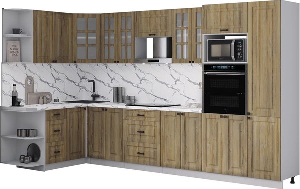 Кухонный гарнитур Интерлиния Мила Деко 1.68x3.4 LV - фото