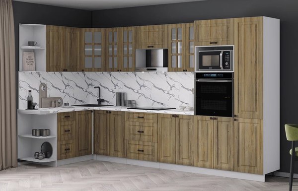 Кухонный гарнитур Интерлиния Мила Деко 1.68x3.4 LV