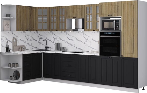 Кухонный гарнитур Интерлиния Мила Деко 1.68x3.4 LV - фото