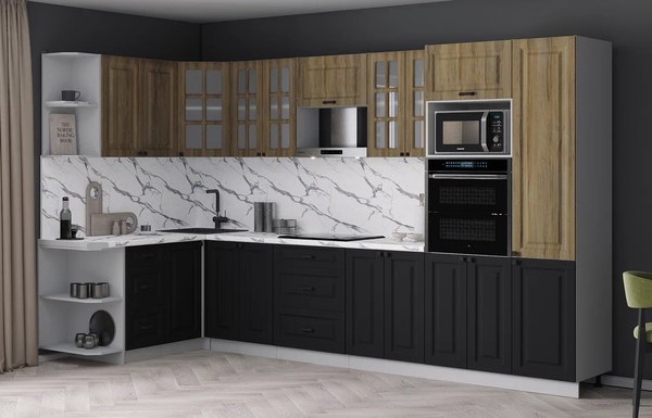 Кухонный гарнитур Интерлиния Мила Деко 1.68x3.4 LV