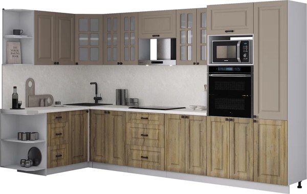 Кухонный гарнитур Интерлиния Мила Деко 1.68x3.4 LV - фото