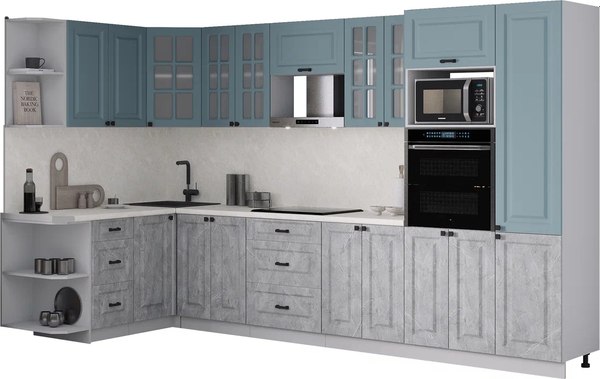 Кухонный гарнитур Интерлиния Мила Деко 1.68x3.4 LV - фото