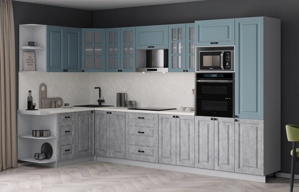 Кухонный гарнитур Интерлиния Мила Деко 1.68x3.4 LV