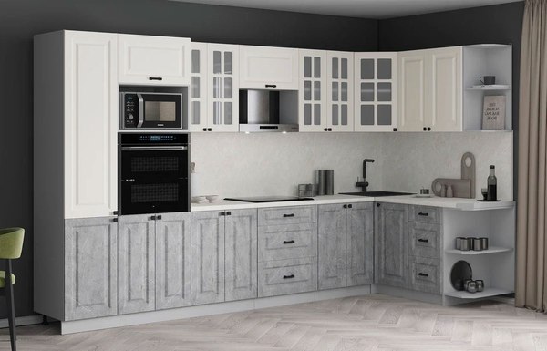 Кухонный гарнитур Интерлиния Мила Деко 1.68x3.4 PR