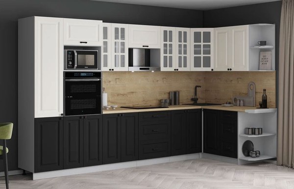 Кухонный гарнитур Интерлиния Мила Деко 1.68x3.4 PR