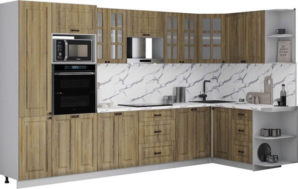 Кухонный гарнитур Интерлиния Мила Деко 1.68x3.4 PR - фото