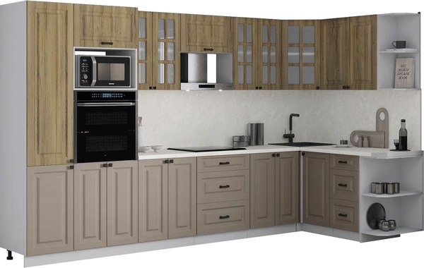 Кухонный гарнитур Интерлиния Мила Деко 1.68x3.4 PR - фото