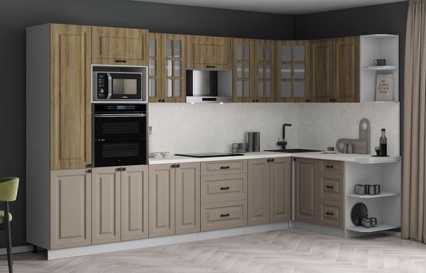 Кухонный гарнитур Интерлиния Мила Деко 1.68x3.4 PR