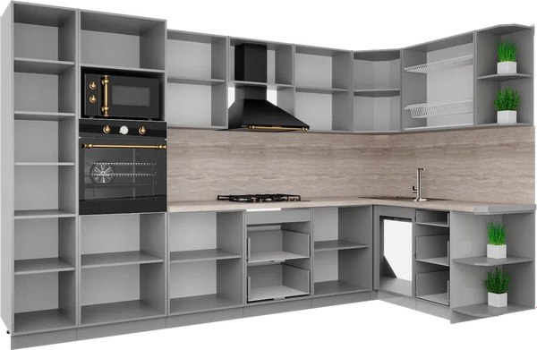 Кухонный гарнитур Интерлиния Мила Деко 1.68x3.4 PR