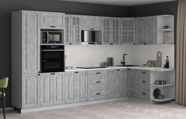 Кухонный гарнитур Интерлиния Мила Деко 1.68x3.4 PR