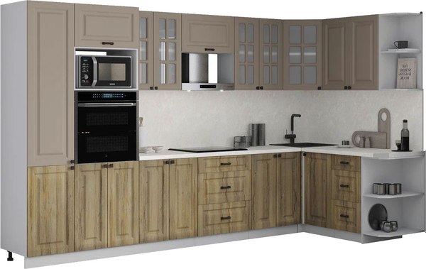 Кухонный гарнитур Интерлиния Мила Деко 1.68x3.4 PR - фото