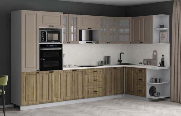 Кухонный гарнитур Интерлиния Мила Деко 1.68x3.4 PR