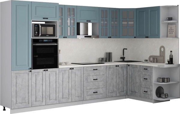 Кухонный гарнитур Интерлиния Мила Деко 1.68x3.4 PR - фото