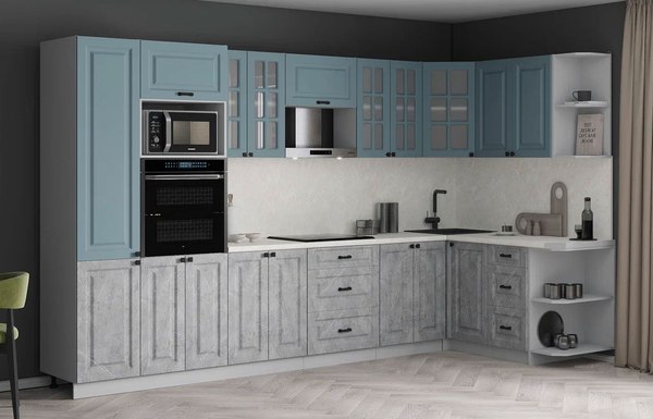 Кухонный гарнитур Интерлиния Мила Деко 1.68x3.4 PR