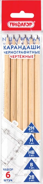 Набор простых карандашей Пифагор 181999 - фото