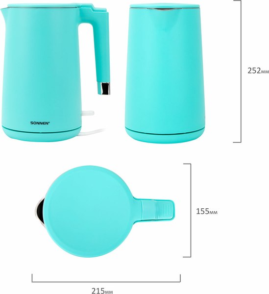 Электрочайник Sonnen KT-8719M / 454694 (мятный)