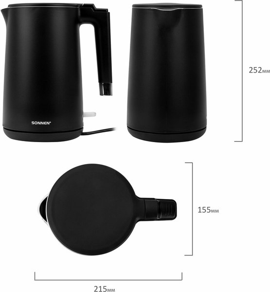 Электрочайник Sonnen KT-8719B / 454692 (черный)
