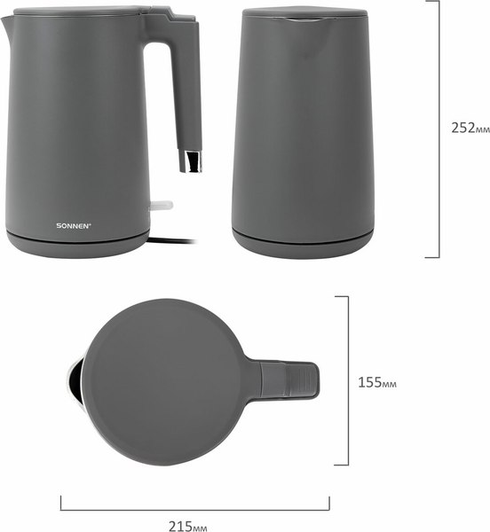 Электрочайник Sonnen KT-8719G / 454693 (графитовый)