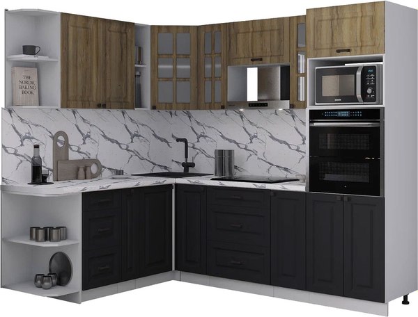 Кухонный гарнитур Интерлиния Мила Деко 1.88x2.4 LV - фото