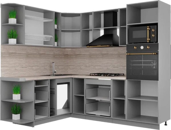 Кухонный гарнитур Интерлиния Мила Деко 1.88x2.4 LV