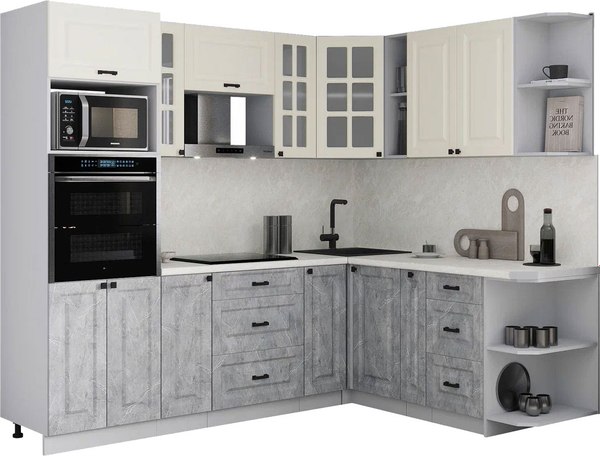 Кухонный гарнитур Интерлиния Мила Деко 1.88x2.4 PR - фото