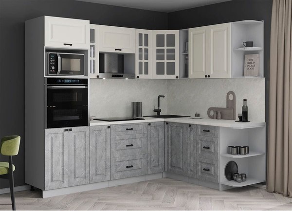 Кухонный гарнитур Интерлиния Мила Деко 1.88x2.4 PR