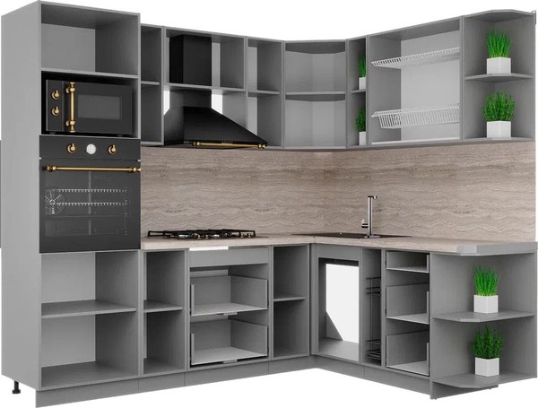 Кухонный гарнитур Интерлиния Мила Деко 1.88x2.4 PR