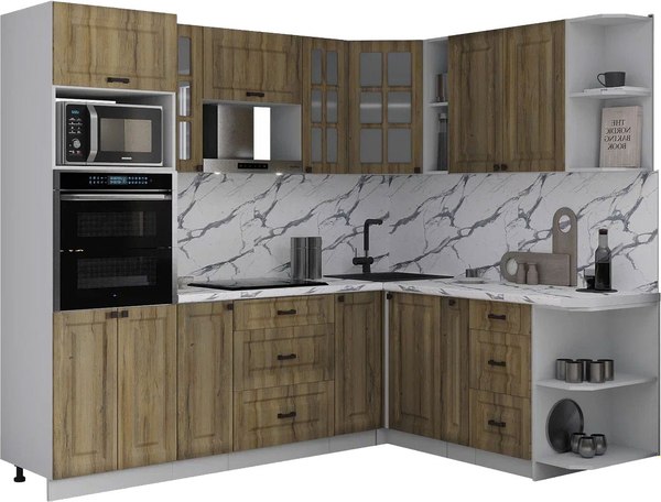 Кухонный гарнитур Интерлиния Мила Деко 1.88x2.4 PR - фото