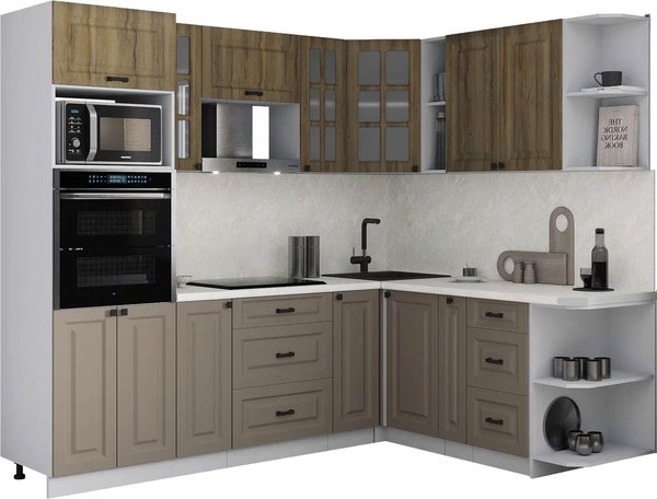 Кухонный гарнитур Интерлиния Мила Деко 1.88x2.4 PR - фото