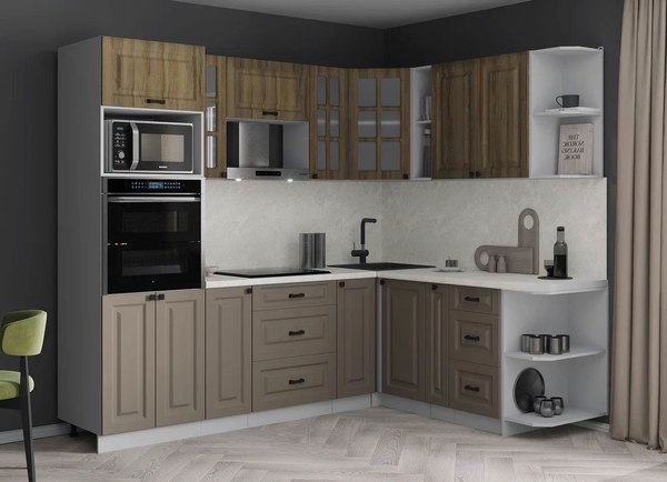 Кухонный гарнитур Интерлиния Мила Деко 1.88x2.4 PR