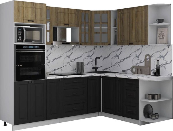 Кухонный гарнитур Интерлиния Мила Деко 1.88x2.4 PR - фото