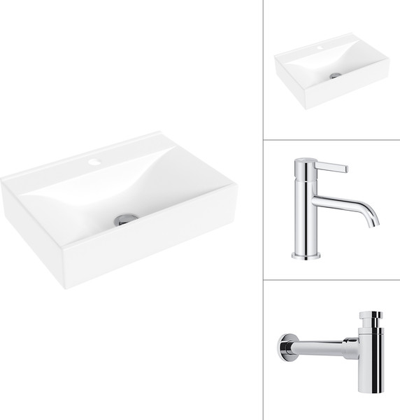 Умывальник со смесителем Lauter 21887B + Velvet 21СК696С с сифоном 21635CH - фото