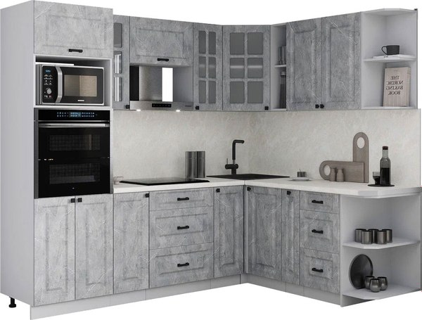 Кухонный гарнитур Интерлиния Мила Деко 1.88x2.4 PR - фото