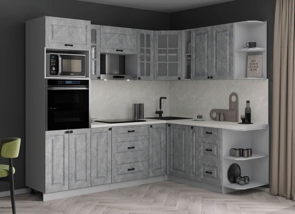 Кухонный гарнитур Интерлиния Мила Деко 1.88x2.4 PR