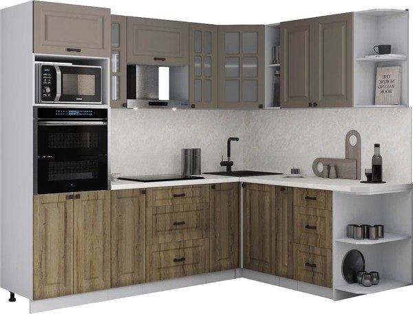 Кухонный гарнитур Интерлиния Мила Деко 1.88x2.4 PR - фото