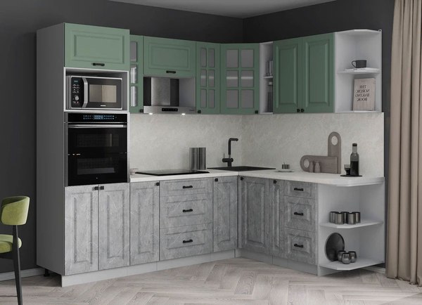 Кухонный гарнитур Интерлиния Мила Деко 1.88x2.4 PR