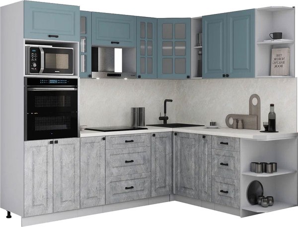 Кухонный гарнитур Интерлиния Мила Деко 1.88x2.4 PR - фото