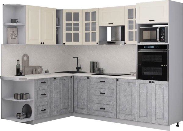 Кухонный гарнитур Интерлиния Мила Деко 1.88x2.6 LV - фото