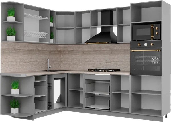 Кухонный гарнитур Интерлиния Мила Деко 1.88x2.6 LV