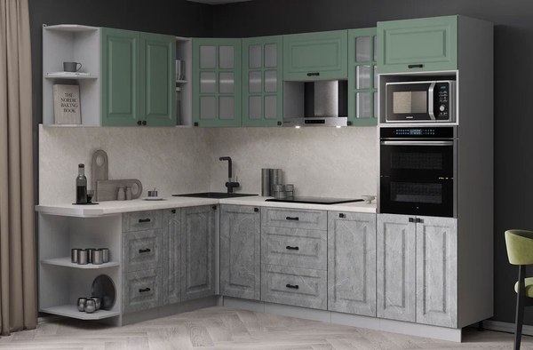 Кухонный гарнитур Интерлиния Мила Деко 1.88x2.6 LV