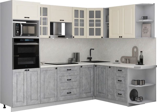 Кухонный гарнитур Интерлиния Мила Деко 1.88x2.6 PR - фото