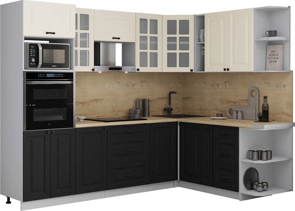 Кухонный гарнитур Интерлиния Мила Деко 1.88x2.6 PR - фото