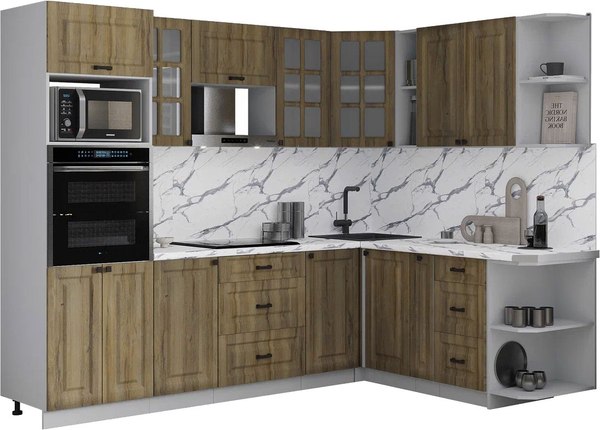 Кухонный гарнитур Интерлиния Мила Деко 1.88x2.6 PR - фото