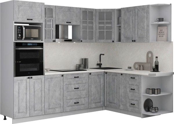 Кухонный гарнитур Интерлиния Мила Деко 1.88x2.6 PR - фото