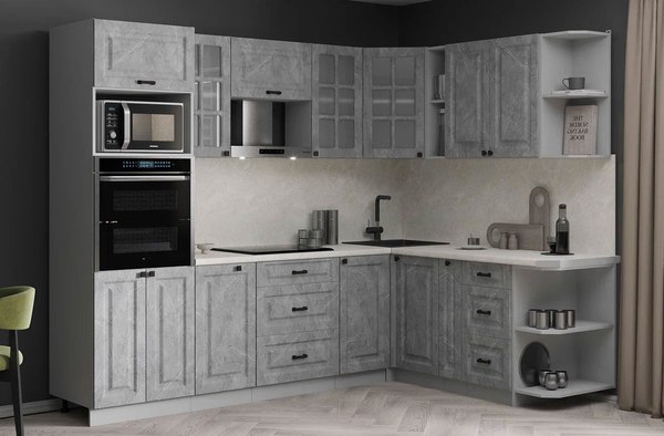 Кухонный гарнитур Интерлиния Мила Деко 1.88x2.6 PR