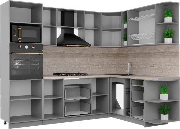 Кухонный гарнитур Интерлиния Мила Деко 1.88x2.6 PR