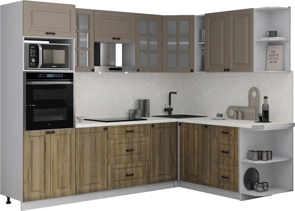 Кухонный гарнитур Интерлиния Мила Деко 1.88x2.6 PR - фото