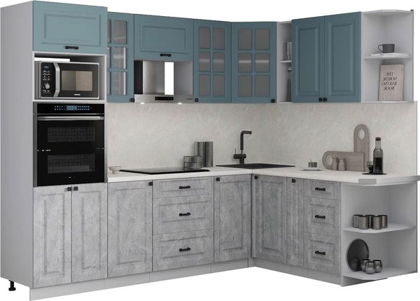 Кухонный гарнитур Интерлиния Мила Деко 1.88x2.6 PR - фото